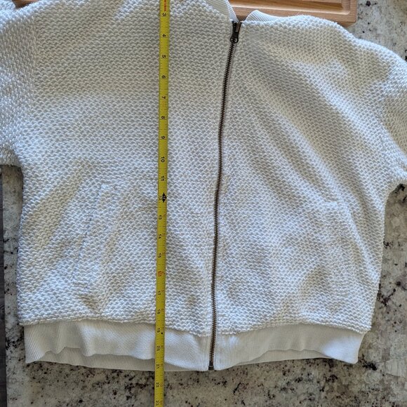 Marine Layer Women's Birdseye Bomber Jacket Natural Cream XL - Picture 11 of 11